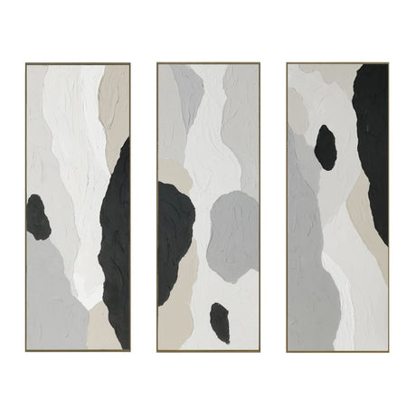 Palette Ripped Reflections Hand Painted Framed Triptych by Home Trends & Design at Eve Furniture