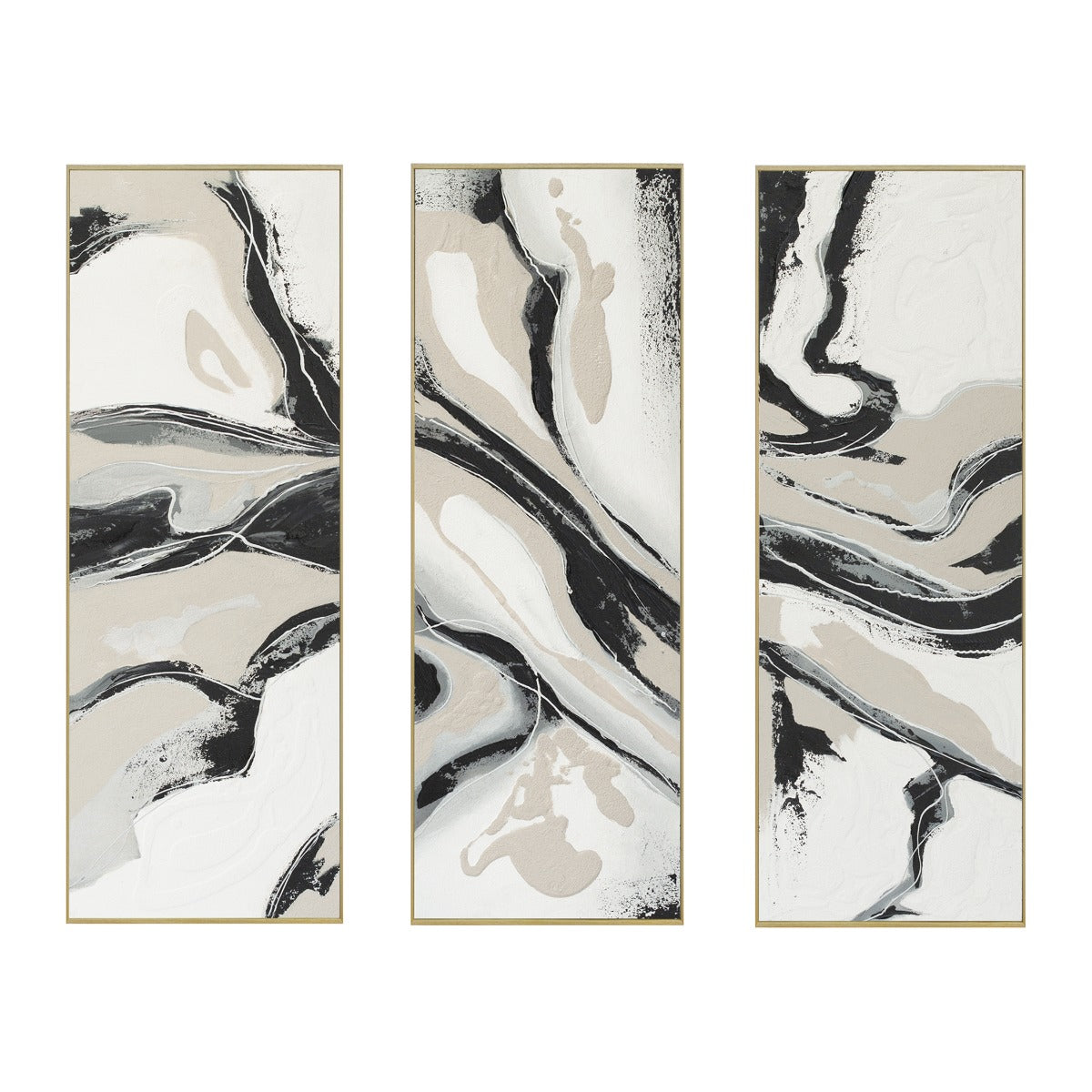 Palette Serenity Hand Painted Framed Triptych by Home Trends & Design at Eve Furniture