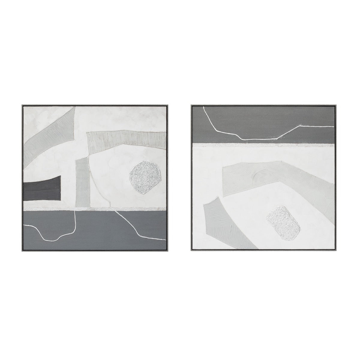 Palette Modern Slate Hand Painted Framed Diptych by Home Trends & Design at Eve Furniture