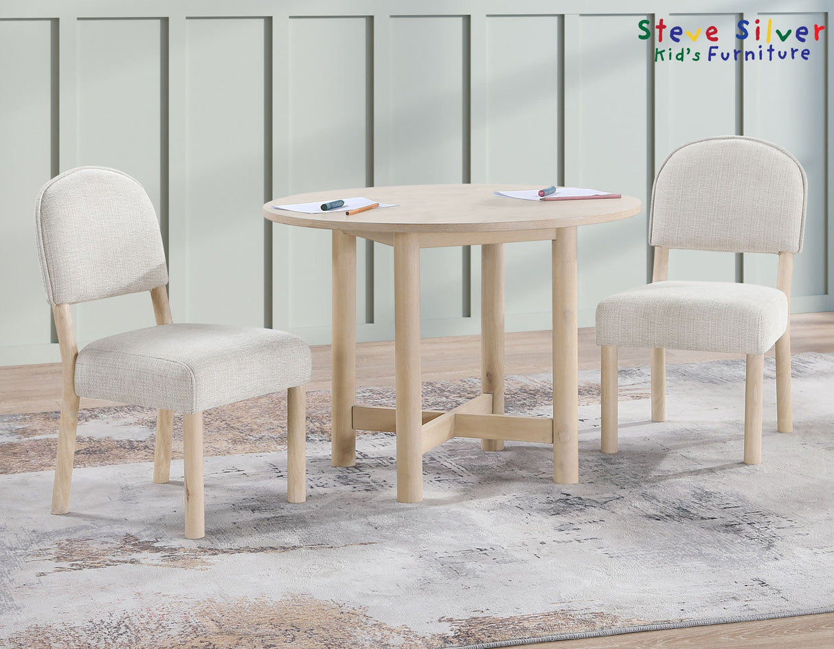 Gabby Washed Oak 5-Piece Kids Dining Table Set by Steve Silver at Eve Furniture