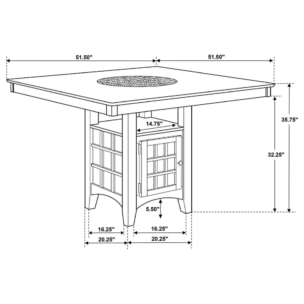 Gabriel Cappuccino 5-Piece Square Counter Height Dining Set