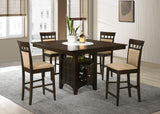 Gabriel Cappuccino 5-Piece Square Counter Height Dining Set