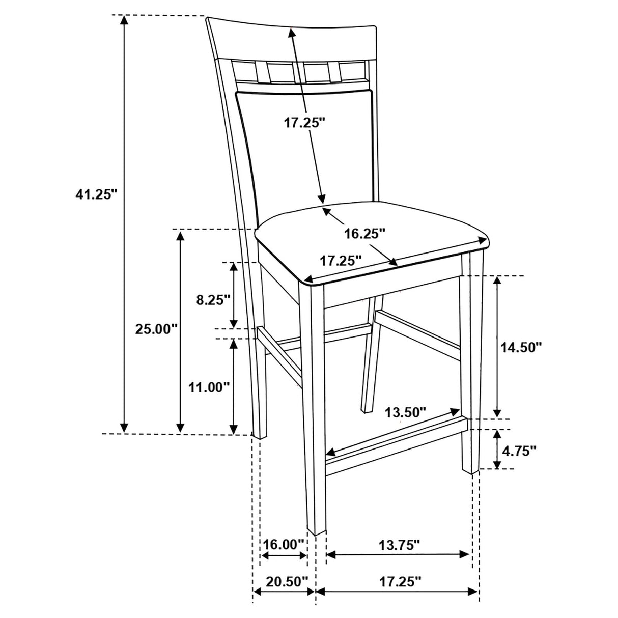 Gabriel Cappuccino 5-Piece Square Counter Height Dining Set