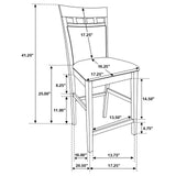 Gabriel Cappuccino 5-Piece Square Counter Height Dining Set