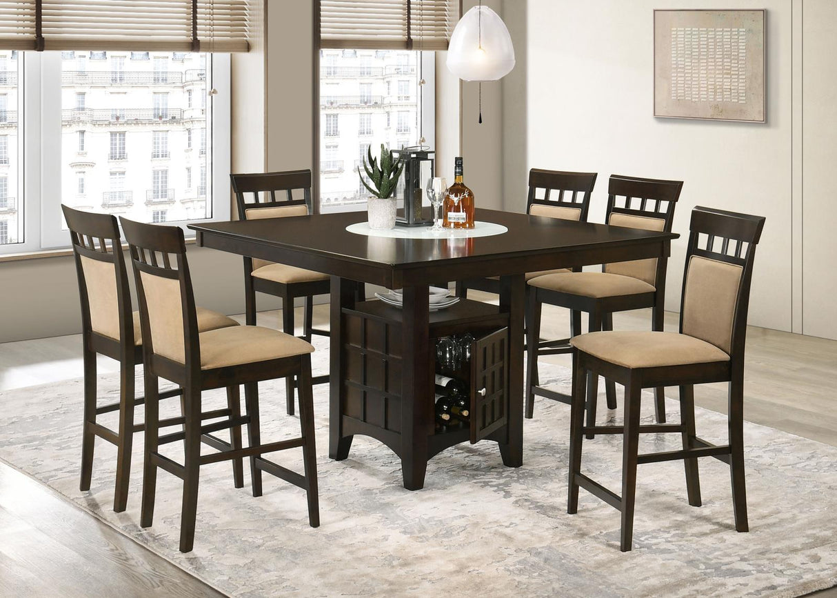 Gabriel Cappuccino 7-Piece Square Counter Height Dining Set