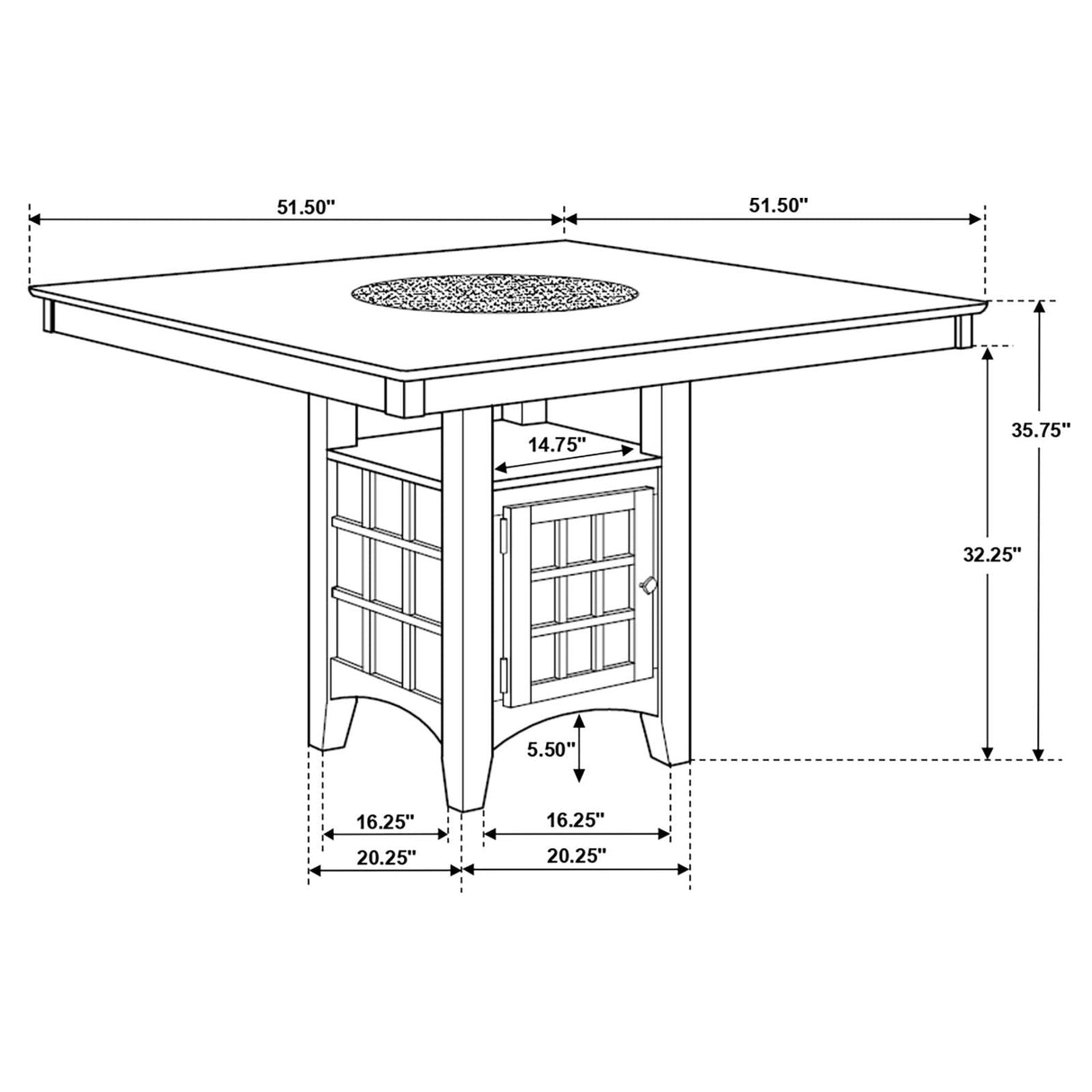 Gabriel Cappuccino 7-Piece Square Counter Height Dining Set