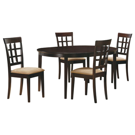 Gabriel Cappuccino 5-Piece Extension Leaf Dining Table Set by Coaster at Eve Furniture