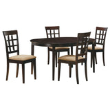 Gabriel Cappuccino 5-Piece Extension Leaf Dining Table Set by Coaster at Eve Furniture