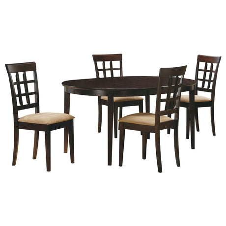 Gabriel Cappuccino 5-Piece Extension Leaf Dining Table Set by Coaster at Eve Furniture