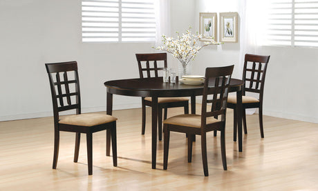 Gabriel Cappuccino 5-Piece Extension Leaf Dining Table Set by Coaster at Eve Furniture