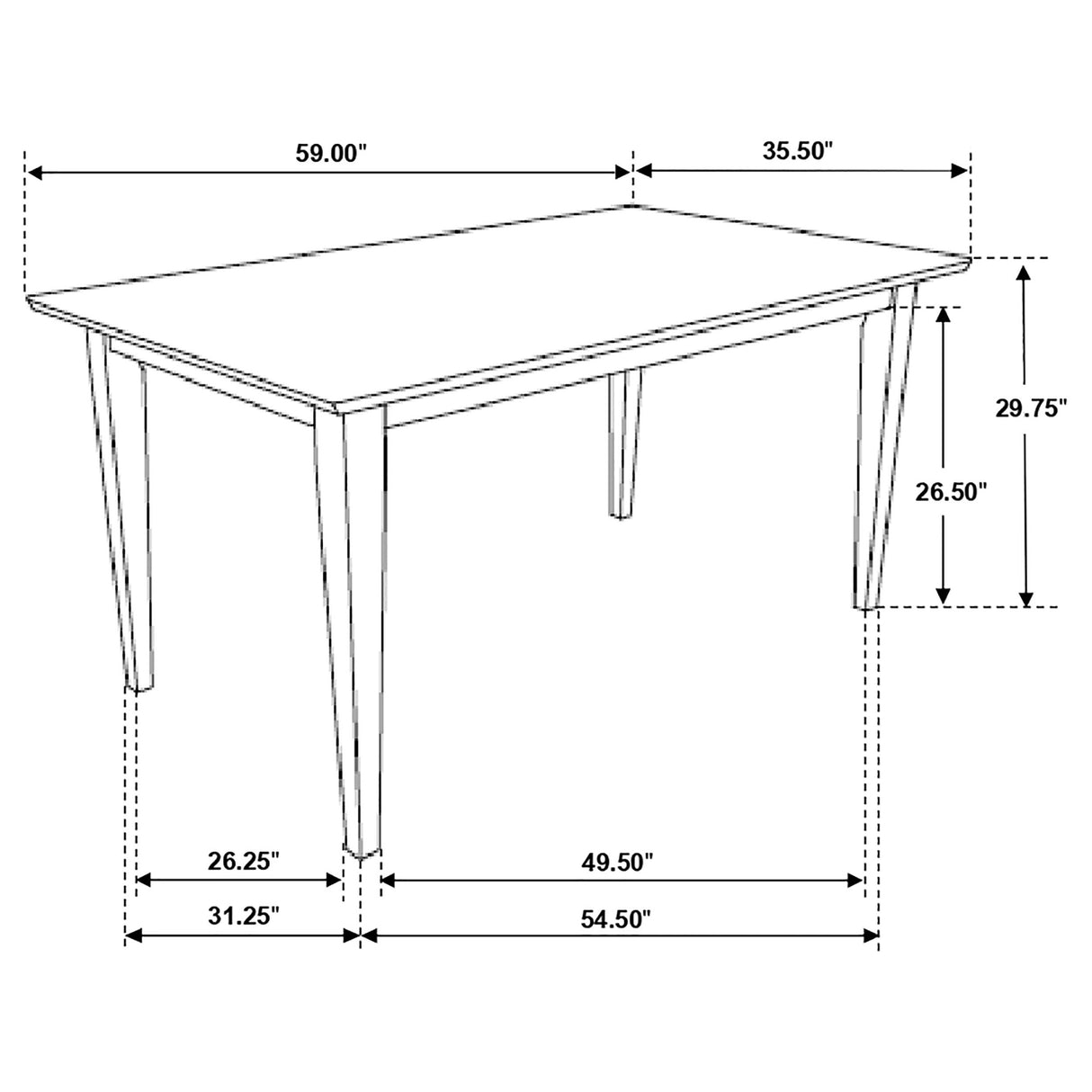 Gabriel Cappuccino 5-Piece Rectangular 59-inch Dining Room Set by Coaster at Eve Furniture