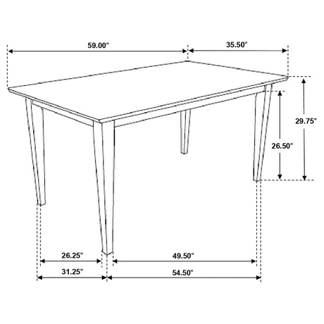 Gabriel Cappuccino 5-Piece Rectangular 59-inch Dining Room Set by Coaster at Eve Furniture