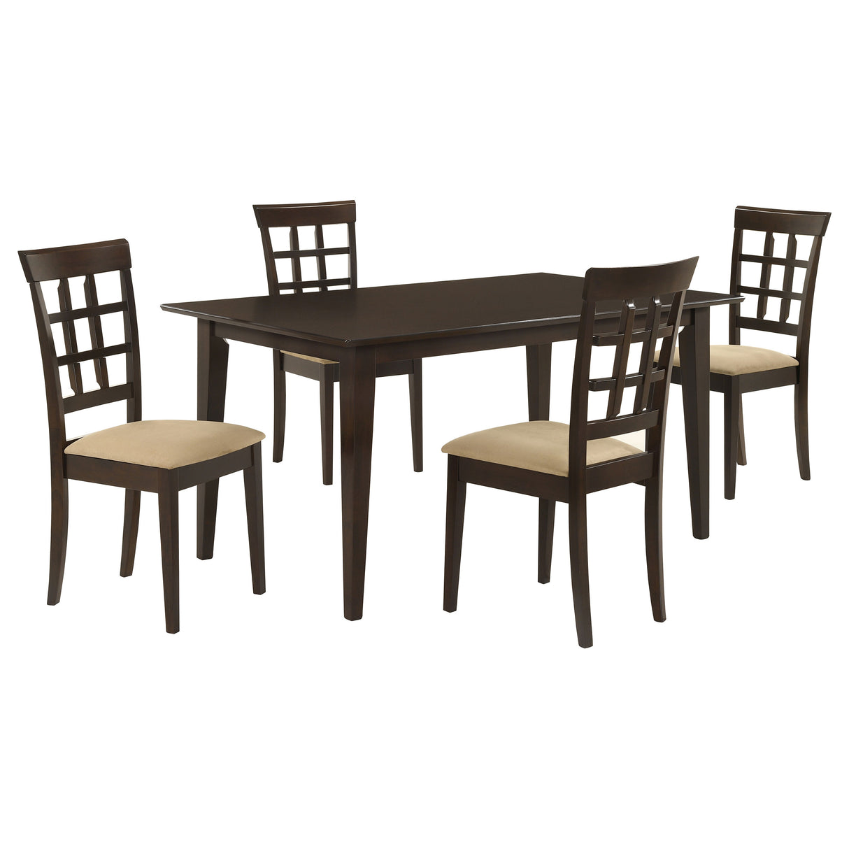 Gabriel Cappuccino 5-Piece Rectangular 59-inch Dining Room Set by Coaster at Eve Furniture