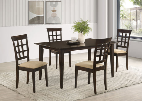Gabriel Cappuccino 5-Piece Rectangular 59-inch Dining Room Set by Coaster at Eve Furniture