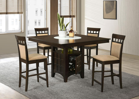 Gabriel Cappuccino 5-Piece Square Counter Height Dining Set by Coaster at Eve Furniture