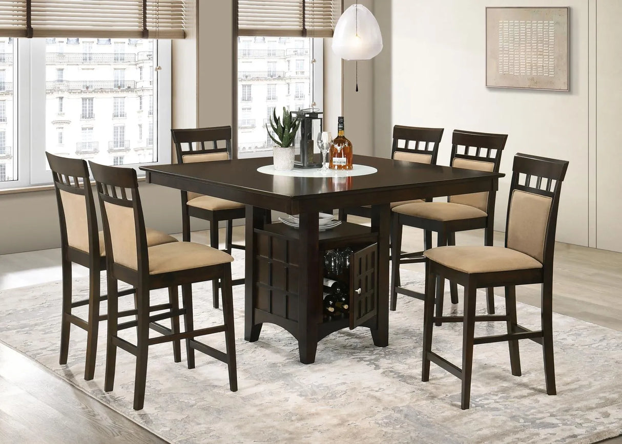 Gabriel Cappuccino and Tan Square Counter Height Dining Set by Coaster at Eve Furniture
