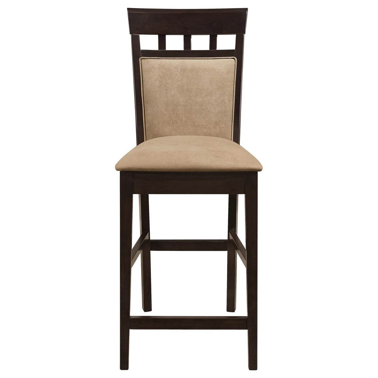 Gabriel Cappuccino and Tan Upholstered Counter Height Stools, Set of 2 by Coaster at Eve Furniture