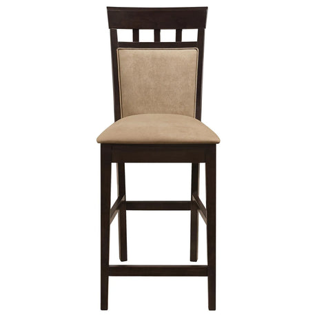 Gabriel Cappuccino and Tan Upholstered Counter Height Stools, Set of 2 by Coaster at Eve Furniture