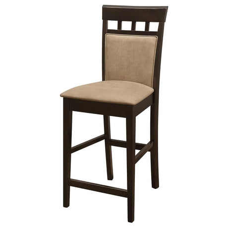 Gabriel Cappuccino and Tan Upholstered Counter Height Stools, Set of 2 by Coaster at Eve Furniture
