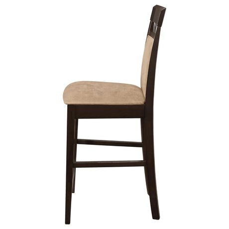 Gabriel Cappuccino and Tan Upholstered Counter Height Stools, Set of 2 by Coaster at Eve Furniture