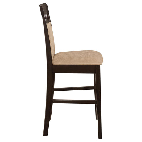 Gabriel Cappuccino and Tan Upholstered Counter Height Stools, Set of 2 by Coaster at Eve Furniture