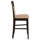Gabriel Cappuccino and Tan Upholstered Counter Height Stools, Set of 2 by Coaster at Eve Furniture