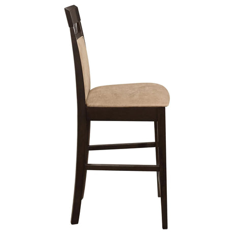 Gabriel Cappuccino and Tan Upholstered Counter Height Stools, Set of 2 by Coaster at Eve Furniture