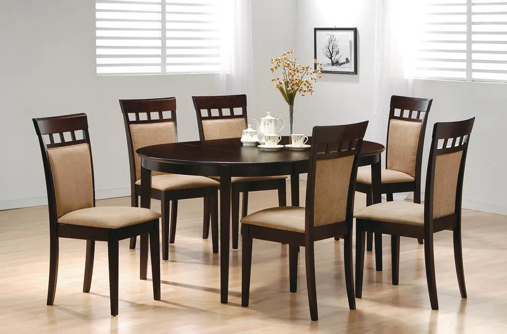 Gabriel Cappuccino Oval Dining Table by Coaster at Eve Furniture