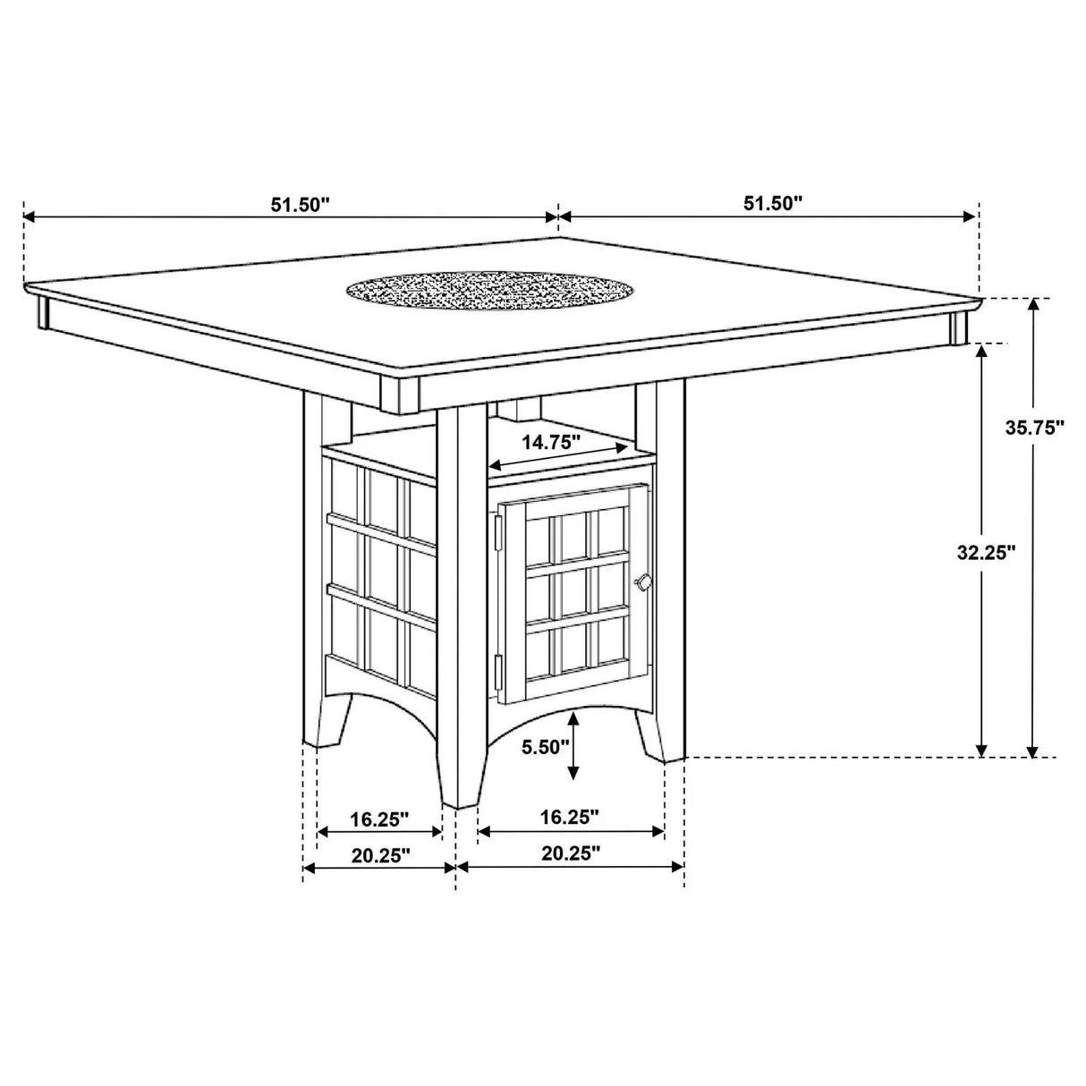 Gabriel Cappuccino Square Counter Height Dining Set by Coaster at Eve Furniture