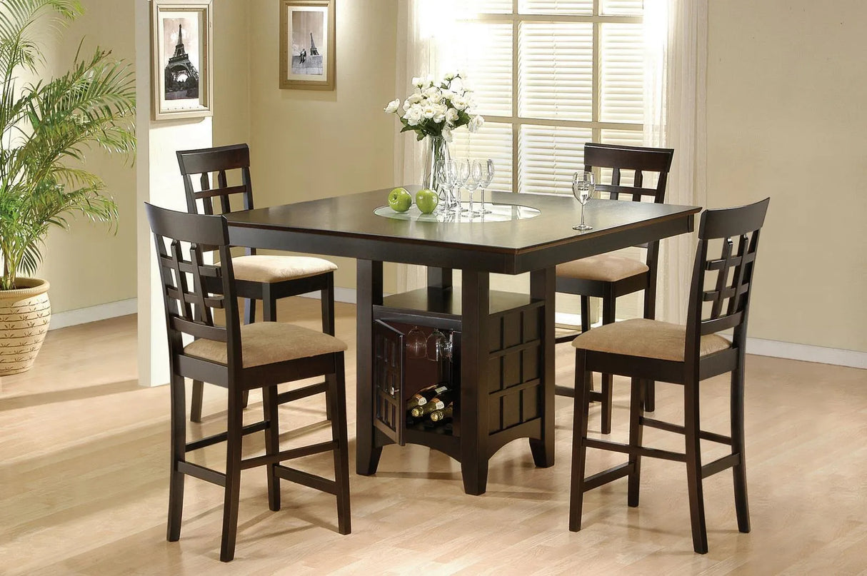 Gabriel Cappuccino Square Counter Height Dining Set by Coaster at Eve Furniture