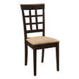 Gabriel Cappuccino/Tan Lattice Back Side Chairs, Set of 2 by Coaster at Eve Furniture