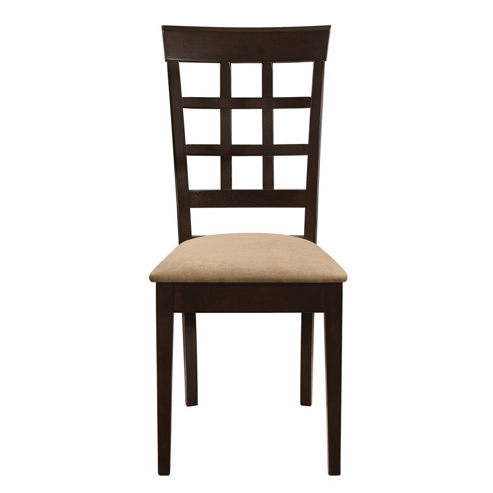 Gabriel Cappuccino/Tan Lattice Back Side Chairs, Set of 2 by Coaster at Eve Furniture