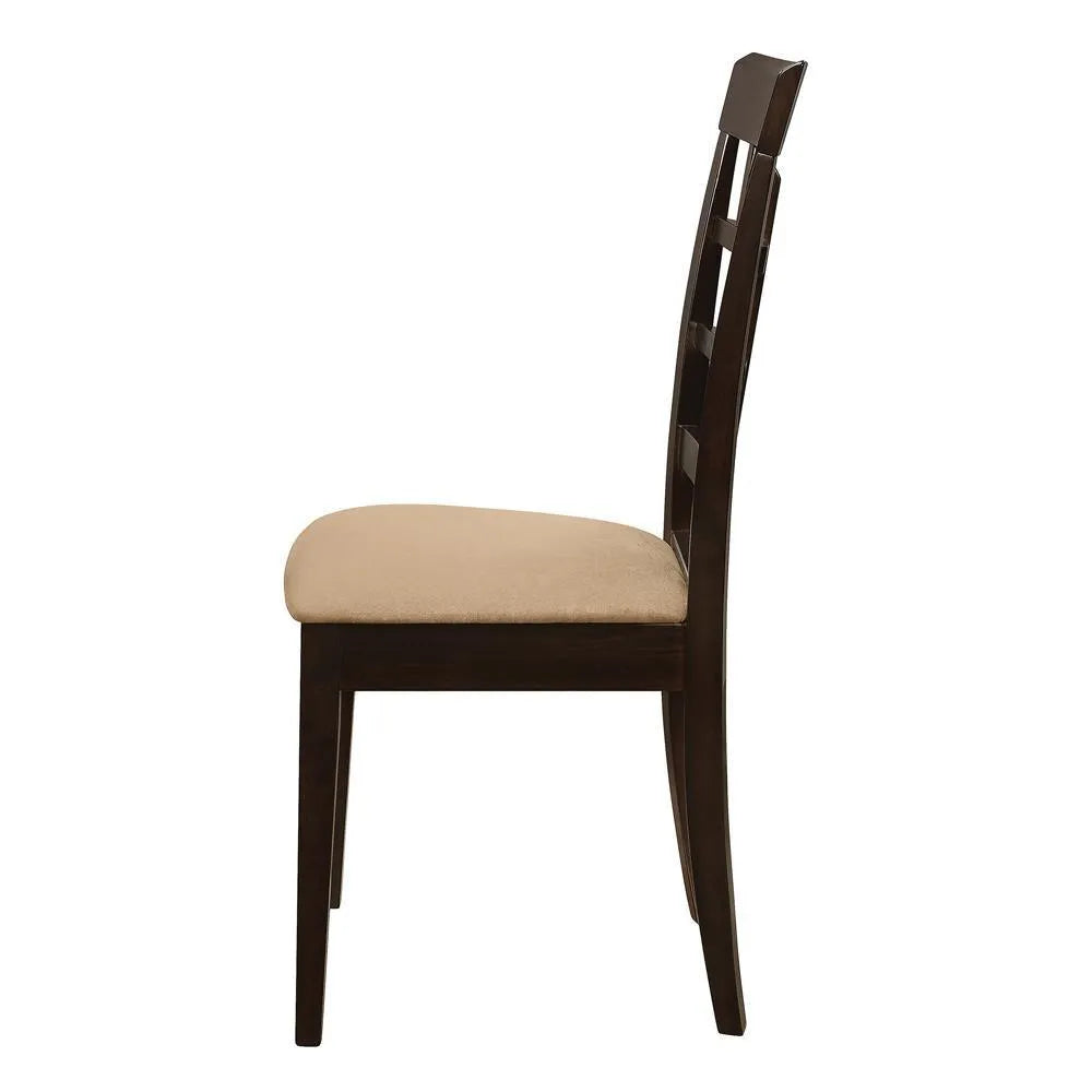 Gabriel Cappuccino/Tan Lattice Back Side Chairs, Set of 2 by Coaster at Eve Furniture
