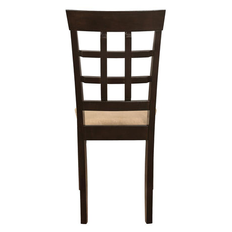Gabriel Cappuccino/Tan Lattice Back Side Chairs, Set of 2 by Coaster at Eve Furniture