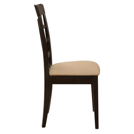 Gabriel Cappuccino/Tan Lattice Back Side Chairs, Set of 2 by Coaster at Eve Furniture
