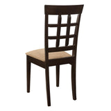 Gabriel Cappuccino/Tan Lattice Back Side Chairs, Set of 2 by Coaster at Eve Furniture