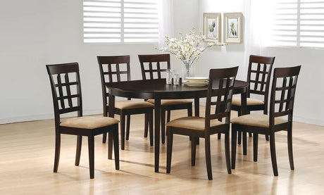 Gabriel Cappuccino/Tan Lattice Back Side Chairs, Set of 2 by Coaster at Eve Furniture