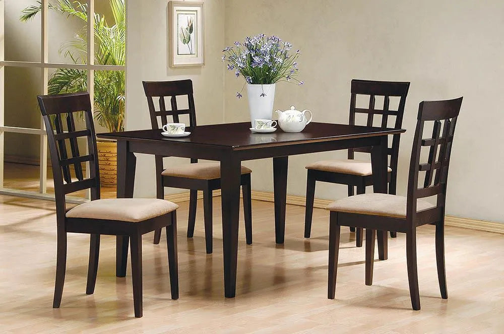 Gabriel Cappuccino/Tan Lattice Back Side Chairs, Set of 2 by Coaster at Eve Furniture