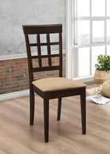 Gabriel Cappuccino/Tan Lattice Back Side Chairs, Set of 2 by Coaster at Eve Furniture