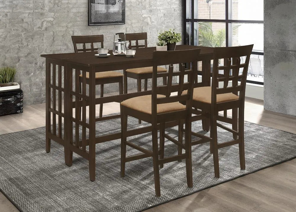Gabriel Cappuccino/Tan Upholstered Counter Height Stools, Set of 2 by Coaster at Eve Furniture