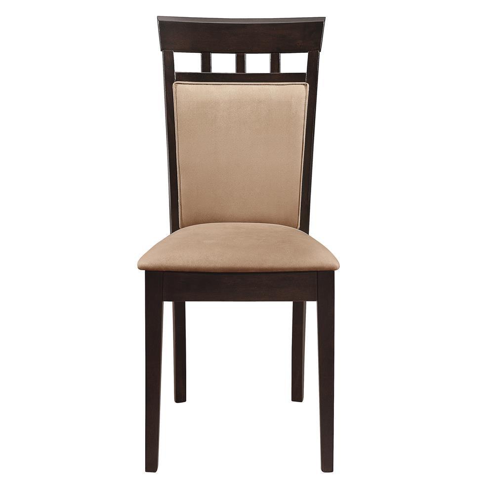 Gabriel Cappuccino/Tan Upholstered Side Chairs, Set of 2 by Coaster at Eve Furniture
