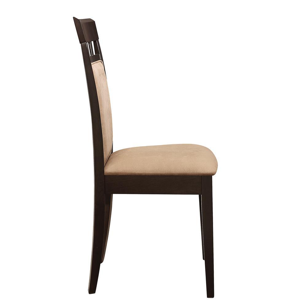 Gabriel Cappuccino/Tan Upholstered Side Chairs, Set of 2 by Coaster at Eve Furniture
