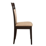 Gabriel Cappuccino/Tan Upholstered Side Chairs, Set of 2 by Coaster at Eve Furniture