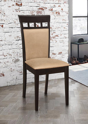 Gabriel Cappuccino/Tan Upholstered Side Chairs, Set of 2 by Coaster at Eve Furniture