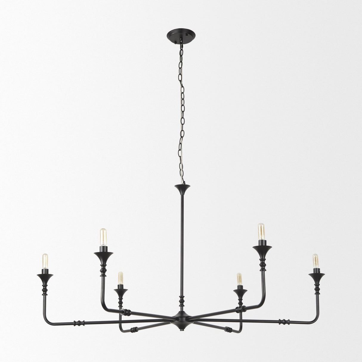 Gabriel Large Matte Black Chandelier by Mercana at Eve Furniture