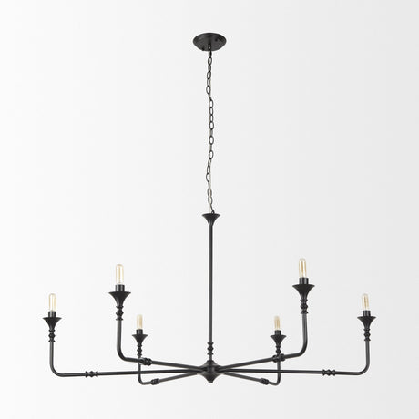 Gabriel Large Matte Black Chandelier by Mercana at Eve Furniture