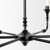 Gabriel Large Matte Black Chandelier by Mercana at Eve Furniture