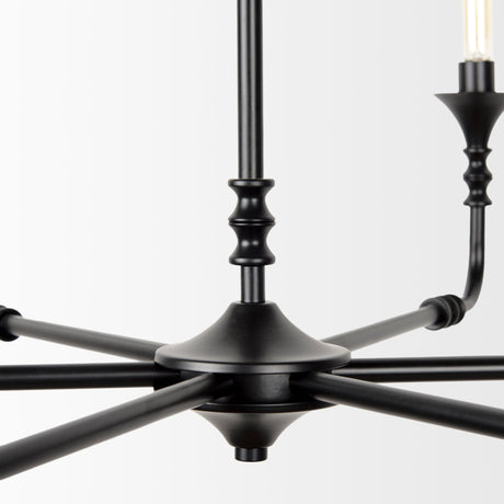 Gabriel Large Matte Black Chandelier by Mercana at Eve Furniture