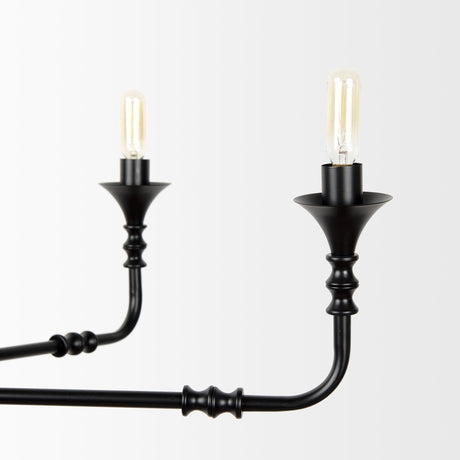 Gabriel Large Matte Black Chandelier by Mercana at Eve Furniture