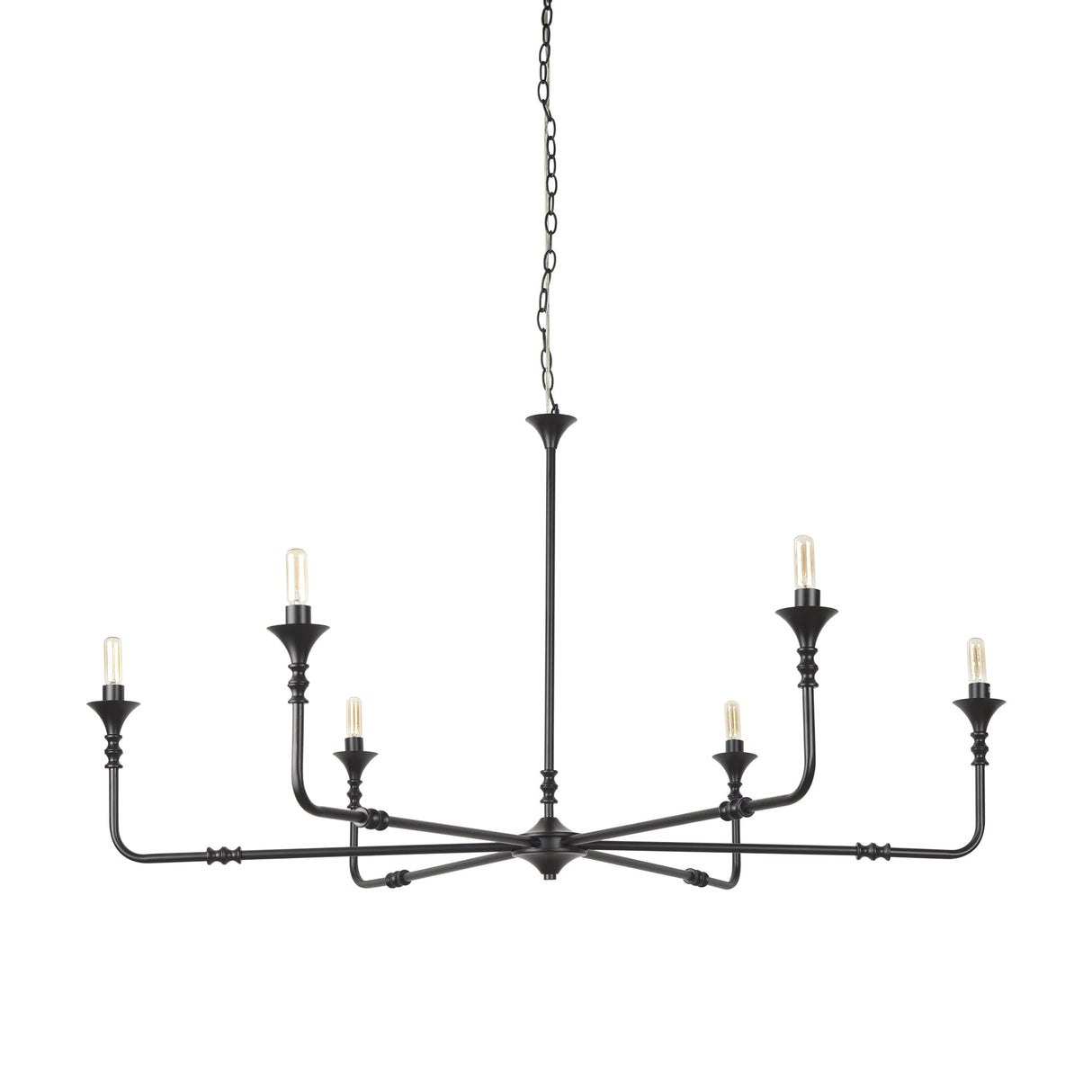 Gabriel Large Matte Black Chandelier by Mercana at Eve Furniture